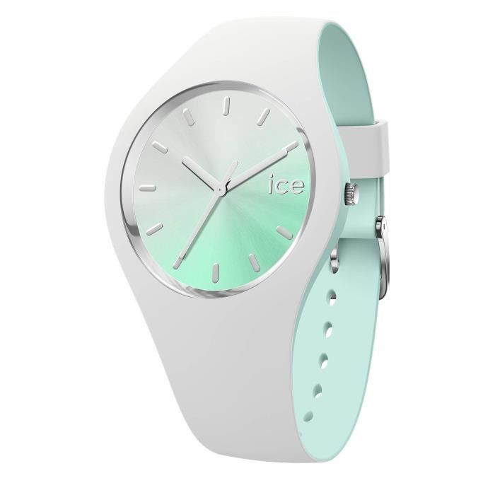 Ice-Watch - ICE duo chic White aqua - Montre blanche pour femme avec bracelet en silicone - 016984 (Medium)