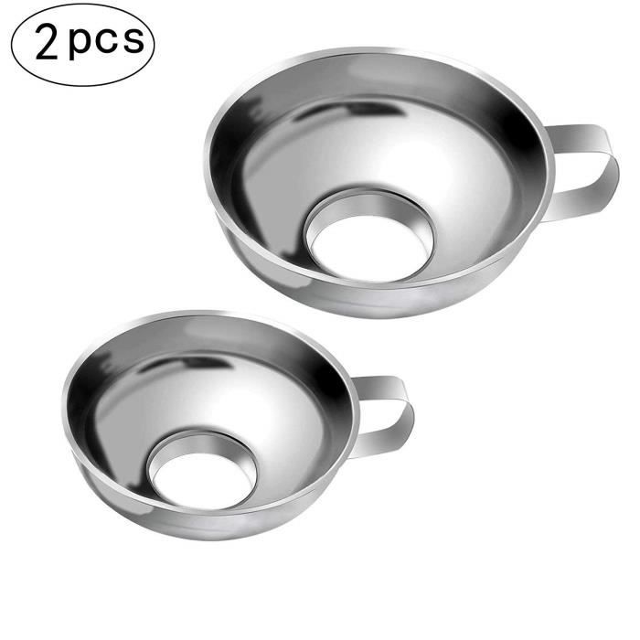 2 pcs Acier Inoxydable Entonnoir de Confiture Convient aux Canettes Larges et Régulières, Set d'entonnoirs de Cuisine pour le Tra