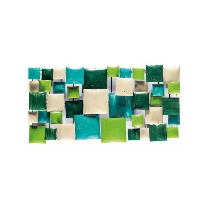 Décoration Murale en métal 80 cm VERT/TURQUOISE - PRISME 02