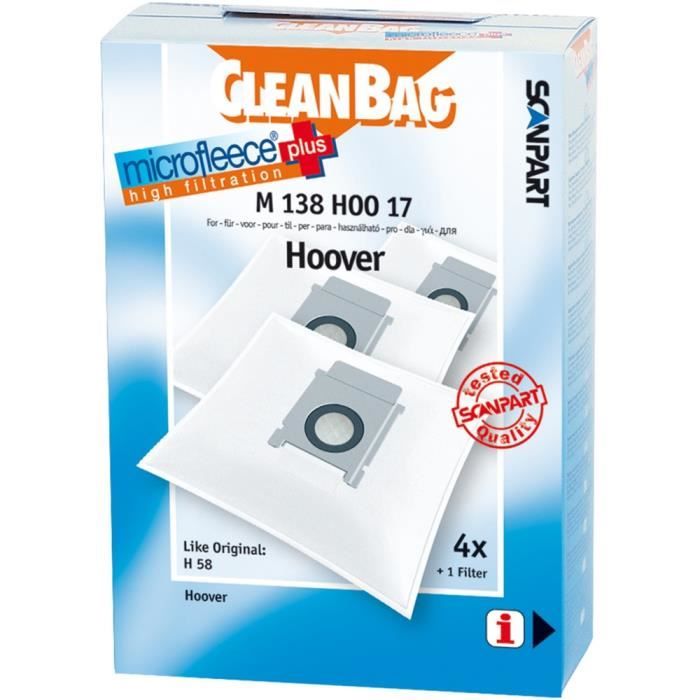 Sacs à vide + Filtres Scanpart M138hoo17 Microfleese poussière Hoover Sprint et Micro
