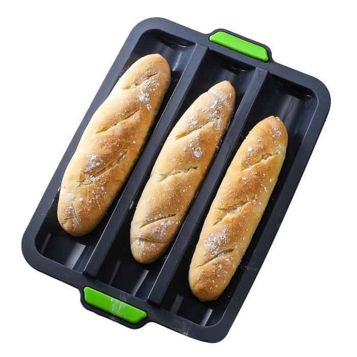 Moule à pain français antiadhésif Silicone Plateau à pâtisserie du pain français Mini Baguette poêle à pain moule à - Type Gray