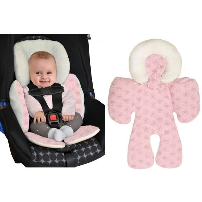 Bébé Enfant Soutien Coussin Landau Poussette Siège Auto Reducteur Confort pour poussettes Réducteur Siège Auto (Rose)