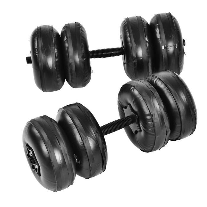 kit Haltère à eau réglable 25kg les haltères musculation noir