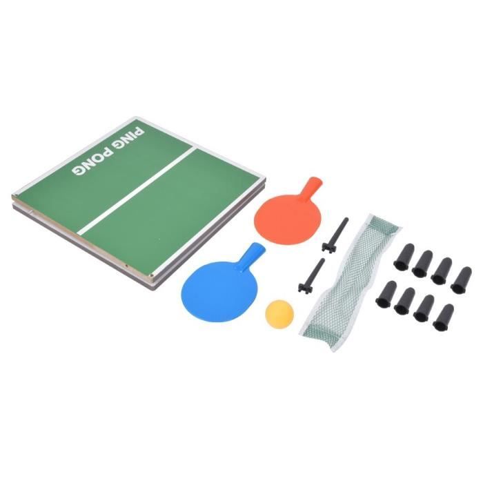 Tbest Mini jeu de tennis de table Mini Jeu de Table de Tennis Bureau Pliant de Ping-Pong Jouet de Divertissement Parent-Enfant