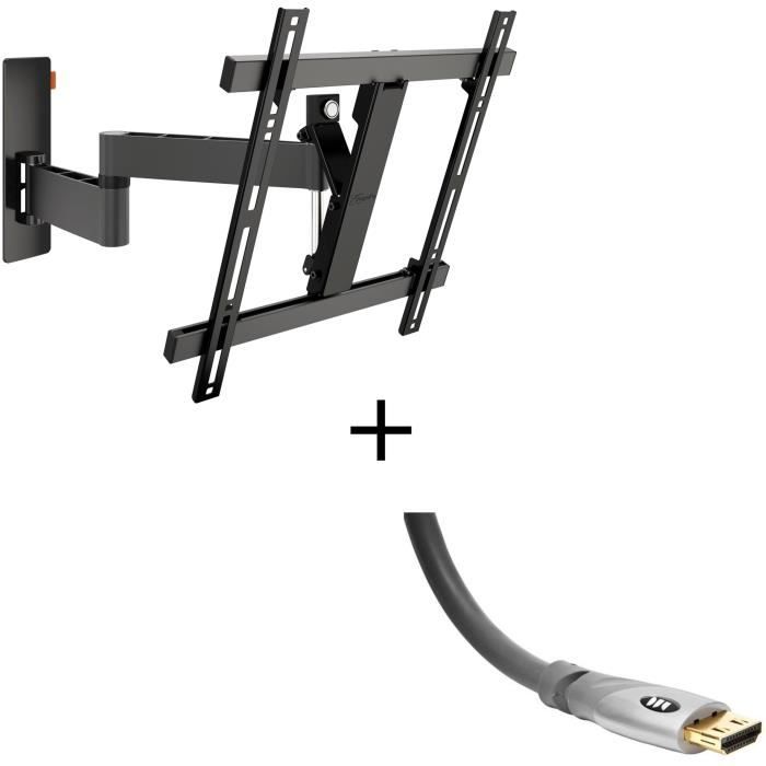 Pack VOGELS WALL3245 Support Orientable - 32 à 55- - 20kg max + Câble HDMI 2.0 UHD