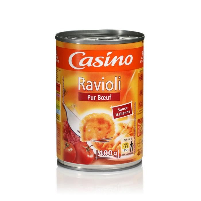 Ravioli pur bœuf CASINO 400g - Sans colorant ni conservateur