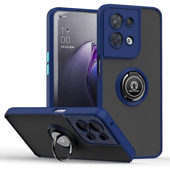 Coque Oppo Reno 8 5G anneau support - Bleu