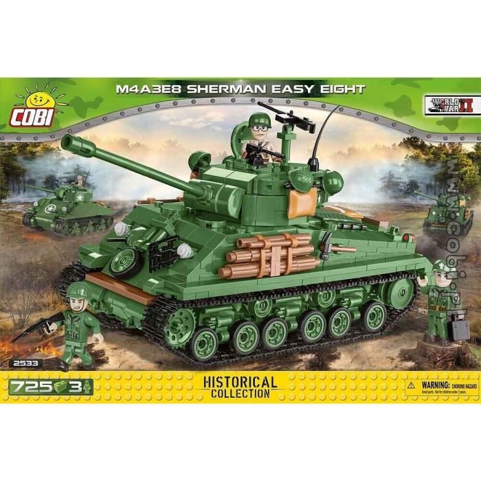 Jeux de construction - M4A3E8 Sherman Easy eight - 725 pièces - 3 figurines Cobi