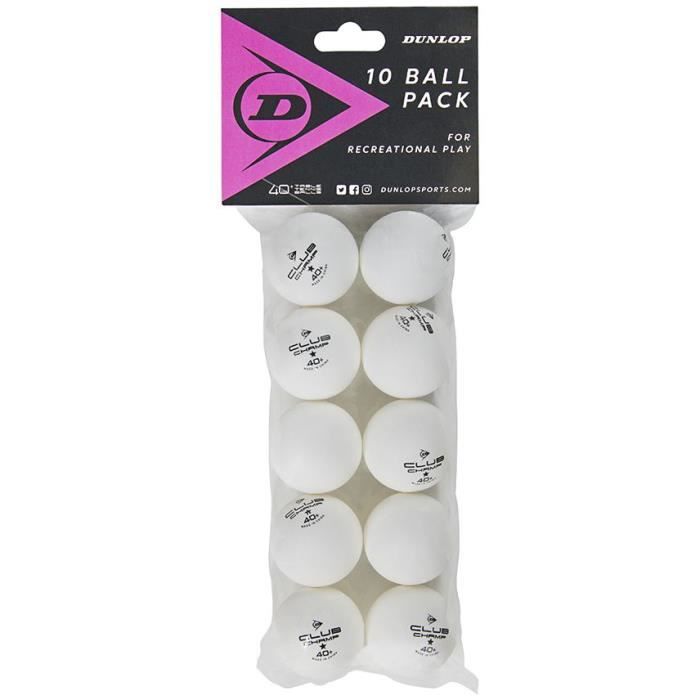 Balle de tennis de table - DUNLOP - 40+ 10BALL POLYBAG