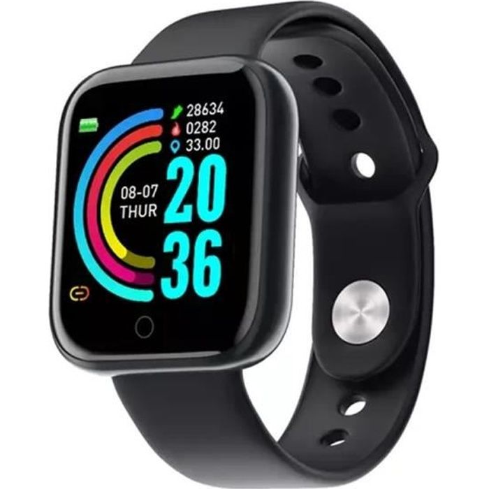 Montre Connectée Intelligente,Version Mise à Jour Smart Watch Bracelet Connecté Ecran Couleur Montre Sport Etanche pour Android iOS