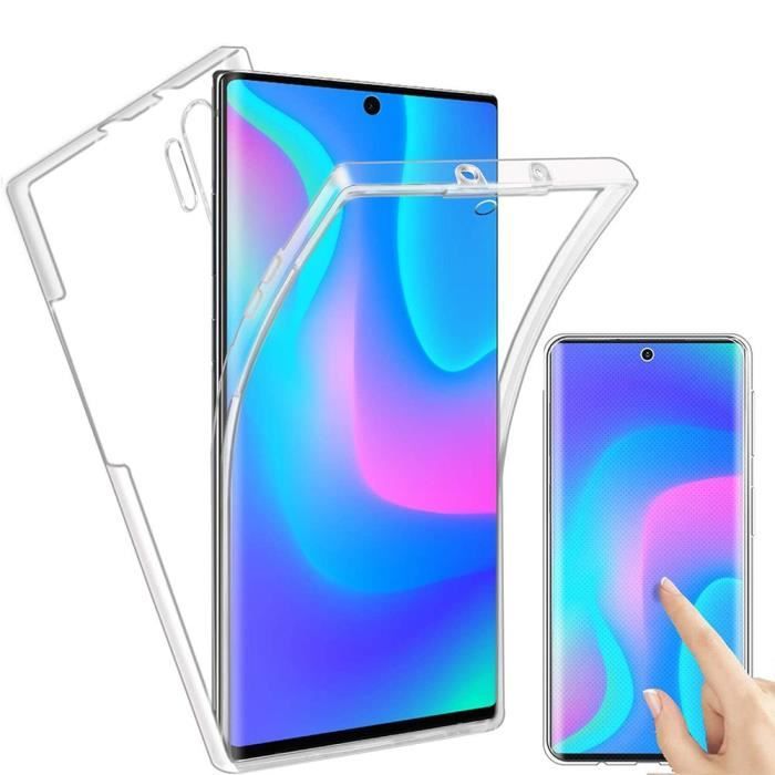 Coque pour Samsung Galaxy Note 10 Plus 360° intégrale protection avant arrière silicone transparente
