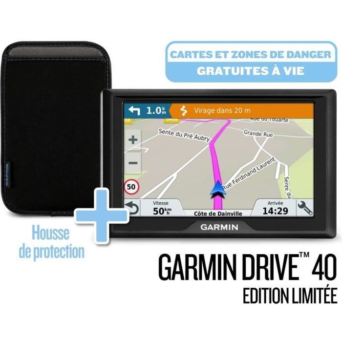 GARMIN Pack GPS Drive™ 40 Cartes à vie (LM) Edition limitée + Housse de transport