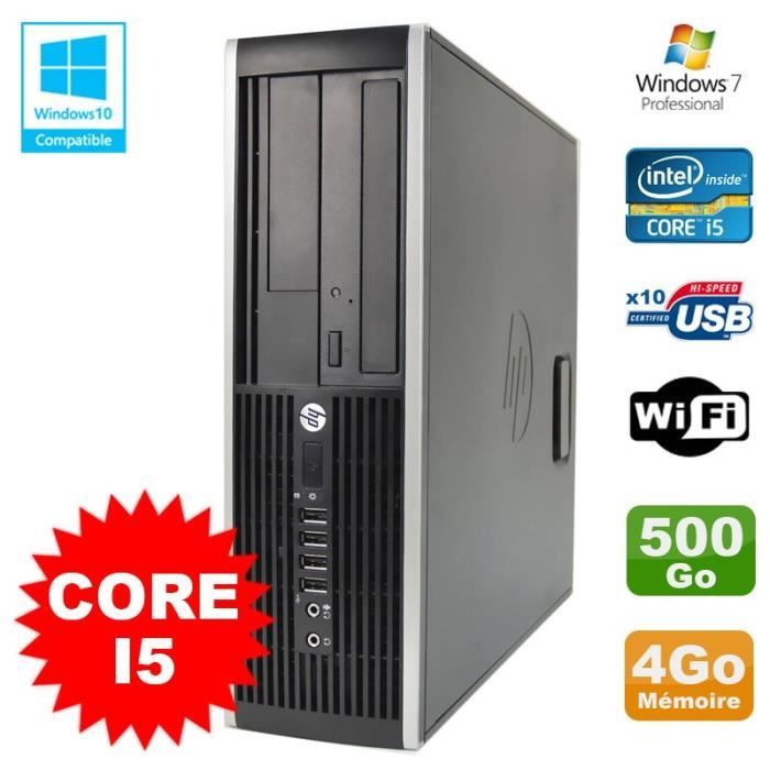 PC HP Elite 8200 SFF Intel Core I5 3.1GHz 4Go Disque 500Go DVD WIFI W7