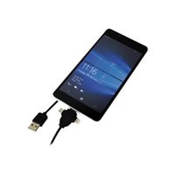MCL Câble USB A vers multitête Micro USB / Lightning / Type C