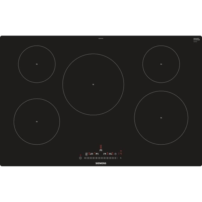 Siemens EH801FVB1E, Intégré, Plaque avec zone à induction, Verre-céramique, Noir, Toucher, 1,1 m