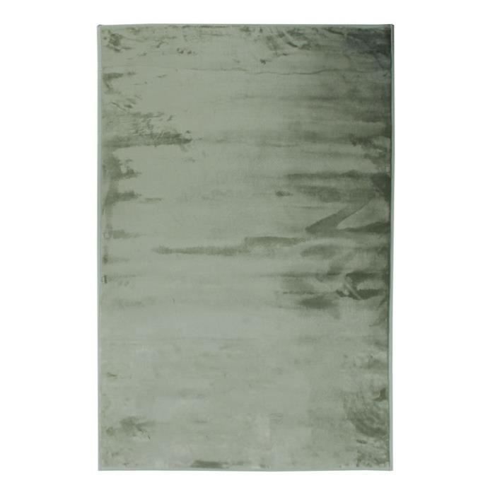 FLANELLE - Tapis extra-doux effet velours vert clair 60x90