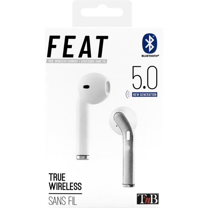 FEAT - Ecouteurs TWS avec boîtier de charge - blanc