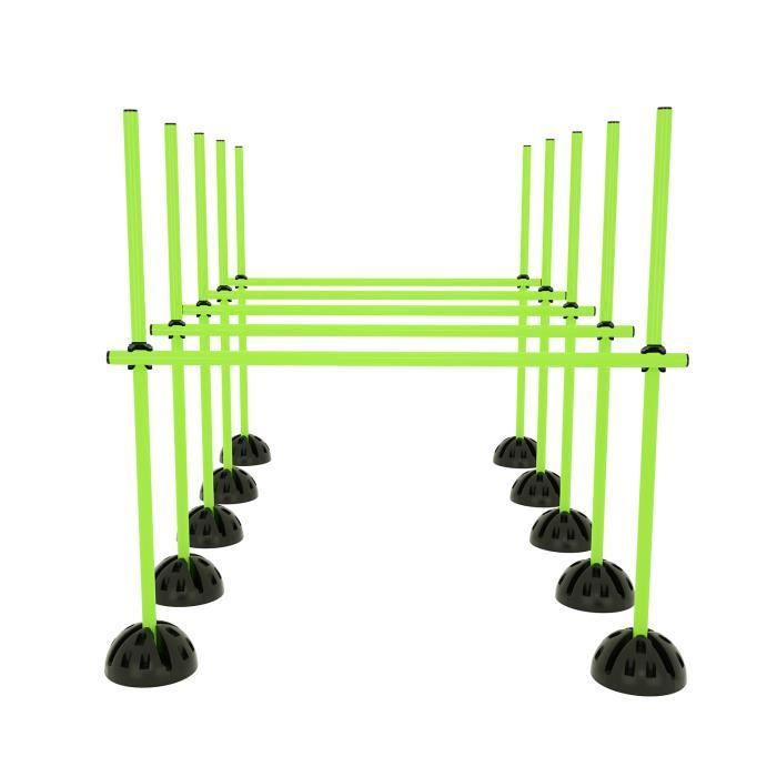 UISEBRT Lot de Barres de Saut d'entrainement Kit d'obstacles Multifonctions Hauteur Réglable Haies pour Dribbles Sports Scolaires