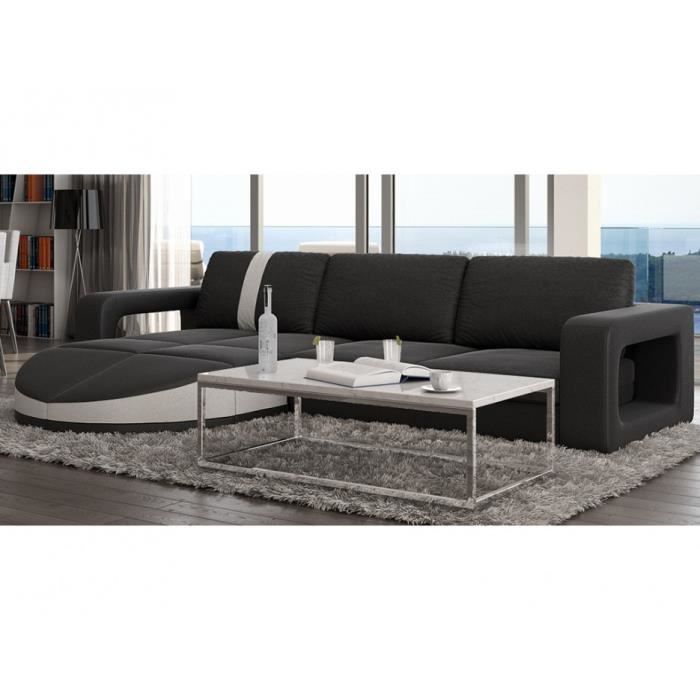 Canapé d'angle Noir Simili Design