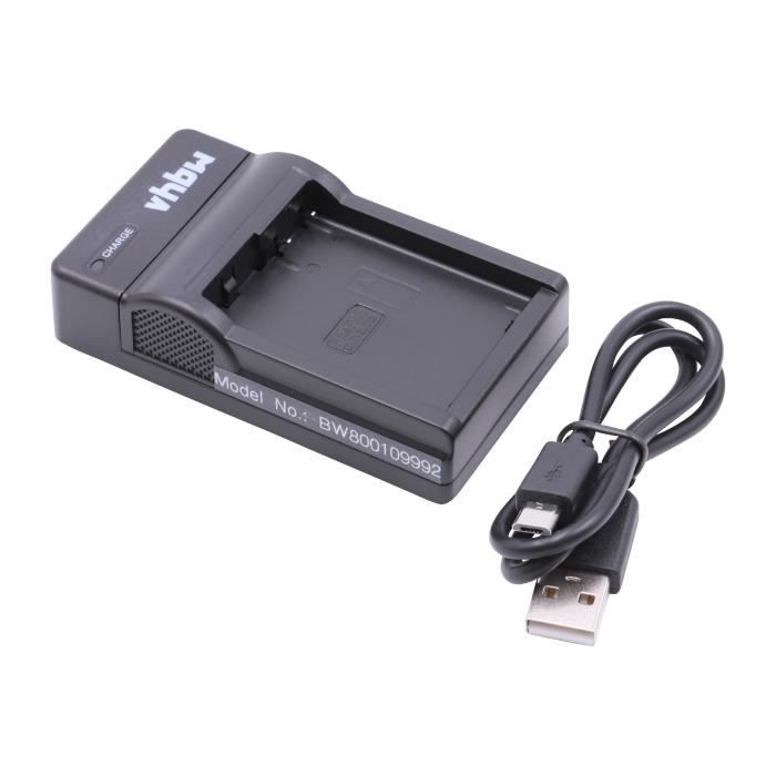 vhbw Chargeur USB de batterie compatible avec Panasonic Lumix DMC-GX8, DMC-G5K, DMC-G5W, DMC-G5X batterie appareil photo digital,