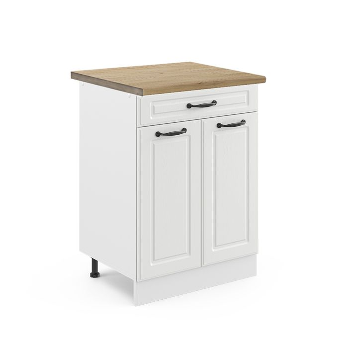 Meuble cuisine R-Line 60cm avec tiroir PT Chêne Blanc campagne/Blanc Vicco 46363