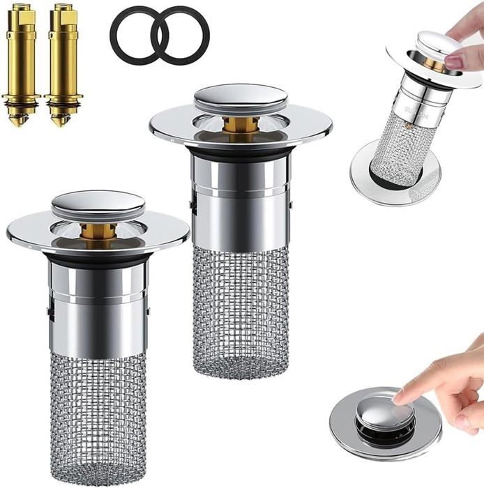 Ehskzjh Bonde De Lavabo Universel 2 Pièces Pop Up Bouchon De Vidage