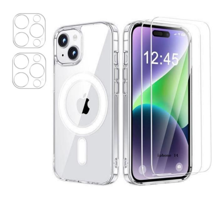 Coque Silicone Magsafe + Verre Trempé + Protection Caméra IPhone - Pack Neuf