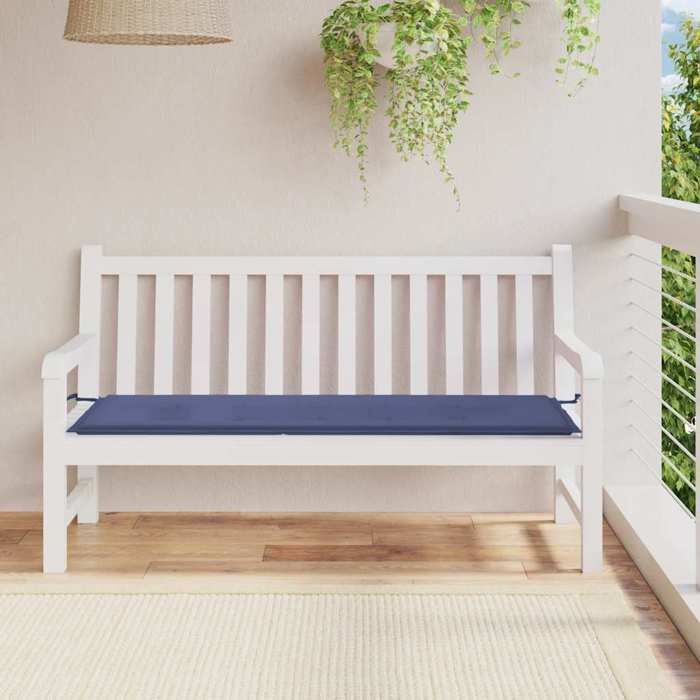 vidaXL Coussin de banc de jardin bleu marine 150x50x4 cm tissu oxford 378498