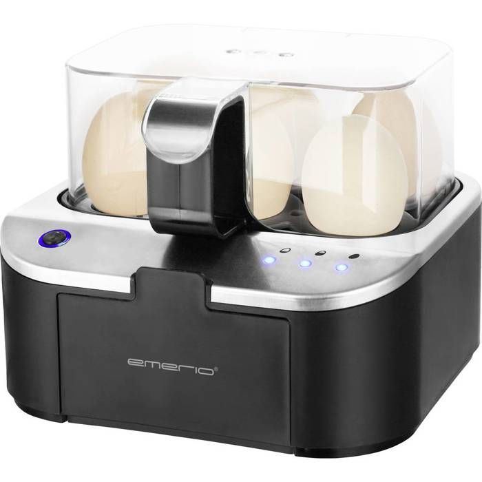 EMERIO EB-123177.12 Cuiseur à oeufs sans BPA noir acier inoxydable