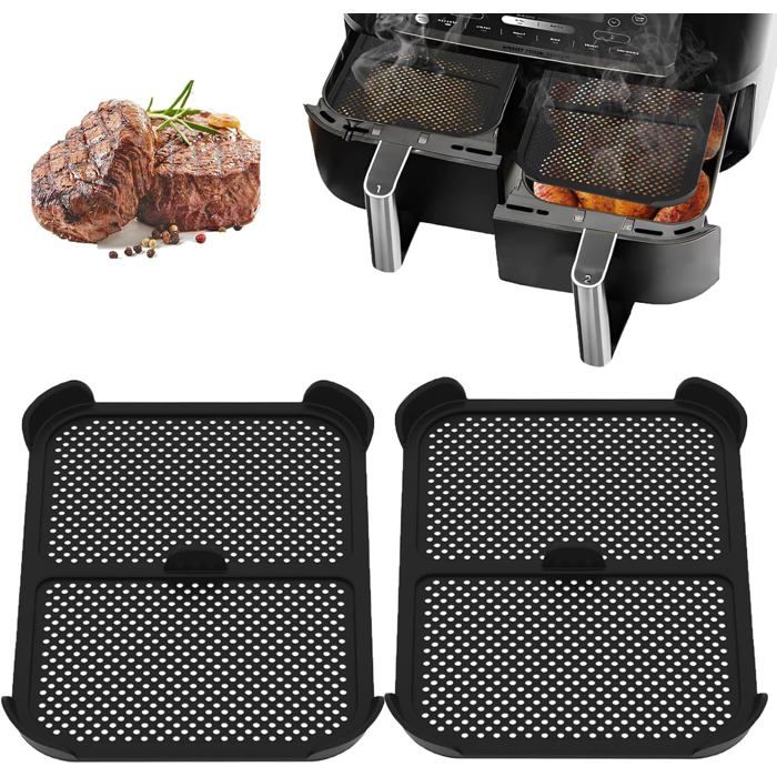 Lot de 2 protections anti-éclaboussures pour friteuse à air chaud numérique Ninja Foodi Dual Zone, matériau en silicone réutilisable, accessoire Air Fryer (AF300 Lot de 2 protections anti-éclaboussures pour friteuse à air chaud numérique Ninja Foodi Dual Zone, matériau en silicone réutilisable, accessoire Air Fryer (AF300