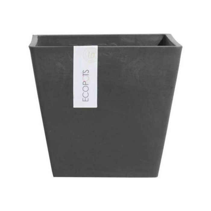 Vaso Rotterdam Quadrato 30x30x26.5cm Grigio Chiaro - ECOPOTS In Plastica Riciclata Per Esterno E Interno