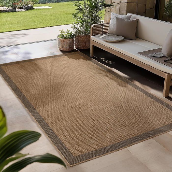Carpetsale24 Weatherproof Outdoor Rug 80 x 150 cm Beige – UV Resistant ...
