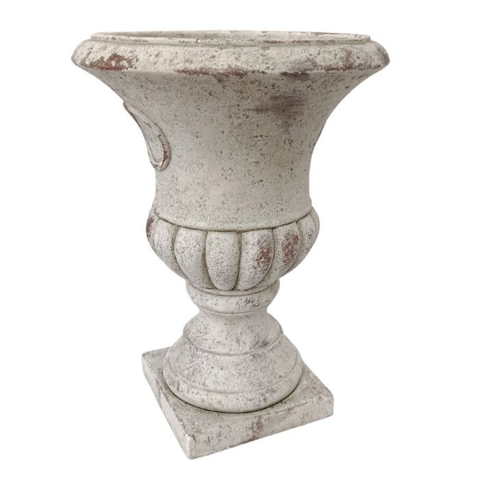 Grand vase médicis en fonte blanc (75 cm