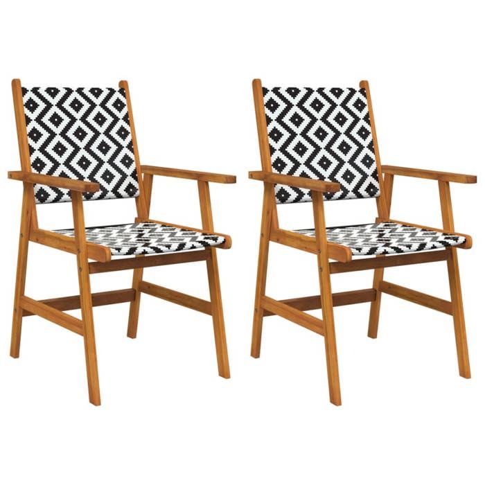 BESTChaises de jardin Siège de jardin - Chaises de campinglot de 2 Bois dacacia solide - L56 x P62 x H92 cm Nov771138