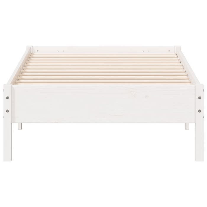 Lit bois - CLOUD - 90x190cm Cadre de lit - sans matelas - blanc bois de pin massif LV6387