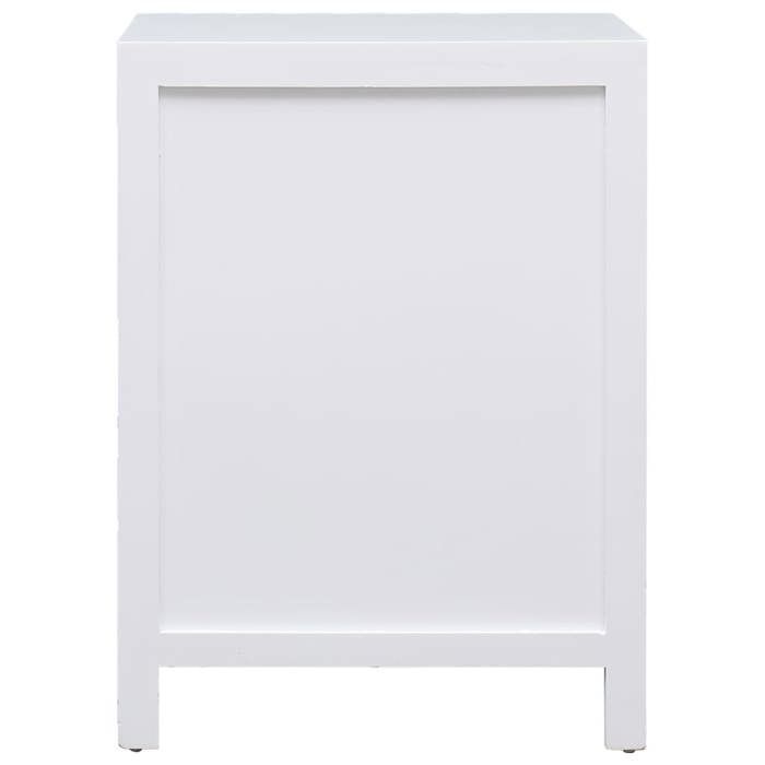 GKK Armoire de chevet Petit meuble de rangement - Blanc 38x28x52 cm - Bois de Paulownia @2560