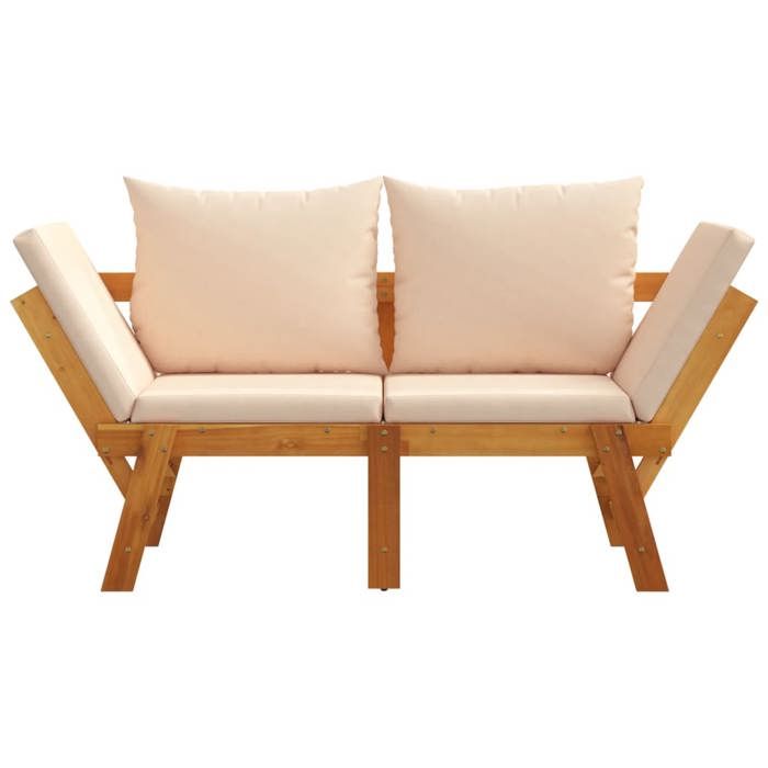 Sale 2026 Banc de jardin - BURKE - Banquette balcon - avec coussins - 2 en 1 bois dacacia massif BB473
