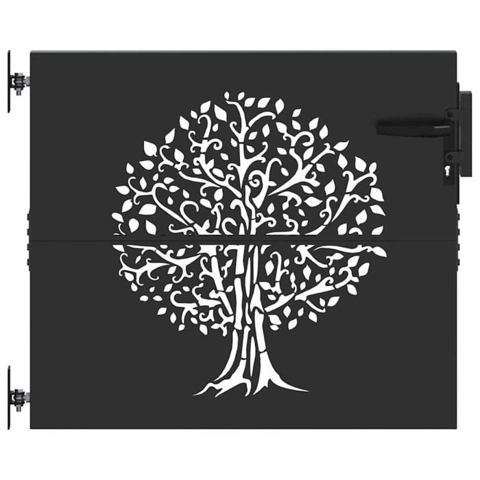 Portail de jardin en acier - vidaXL - 85x100 cm - Noir - Acier peint par poudre - Motif découpé au laser