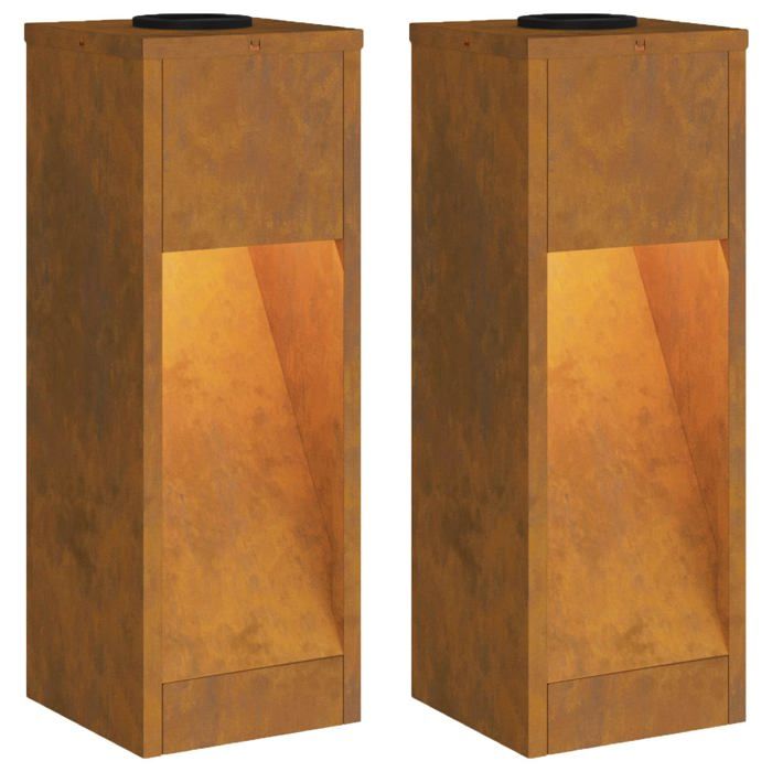 Lampadaire solaire LED vidaXL Galvanisé 18x18x50 cm chaud Solaire Autoportant Utilisation extérieure