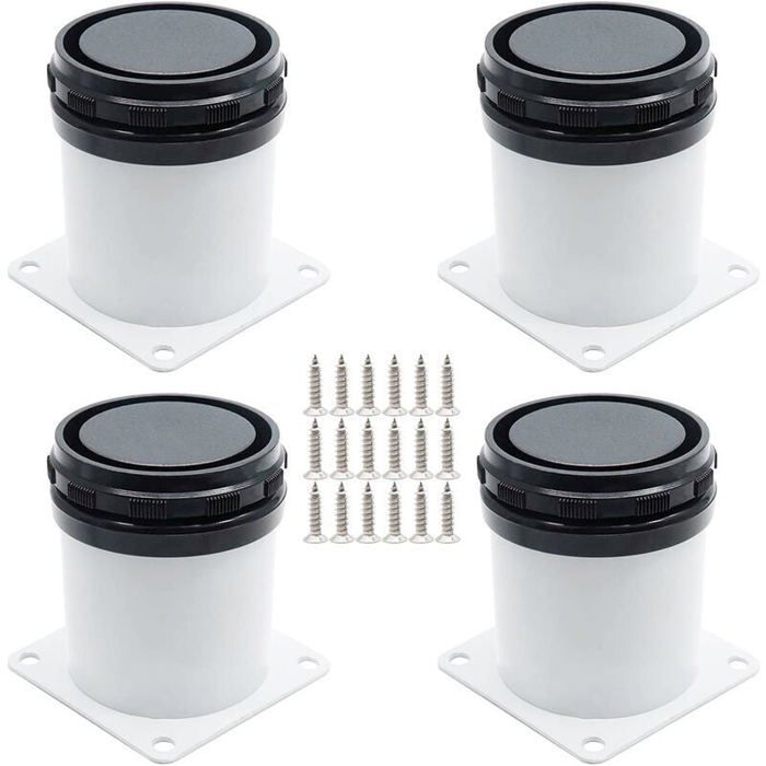 Pieds de meuble réglables - ZOR® - Acier inoxydable - Blanc - Hauteur 5 cm - Réglable 0-15 mm - Lot de 4 - Ø5 cm Pieds de meuble réglables - ZOR® - Acier inoxydable - Blanc - Hauteur 5 cm - Réglable 0-15 mm - Lot de 4 - Ø5 cm
