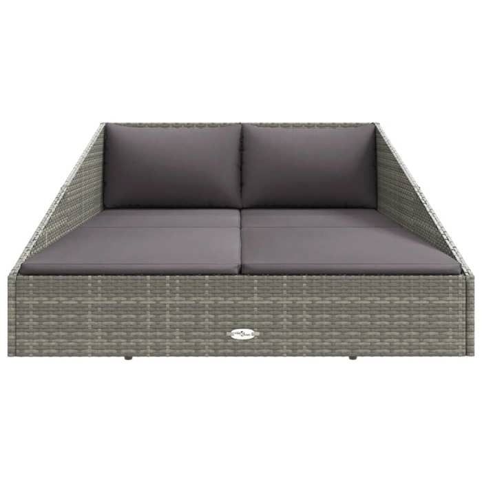 （SOLDES Dété）Lit de jardin SHIELD Fauteuil long de piscine arrière-cour Gris 110x200cm Résine tressée 110x200x55cm 7645758