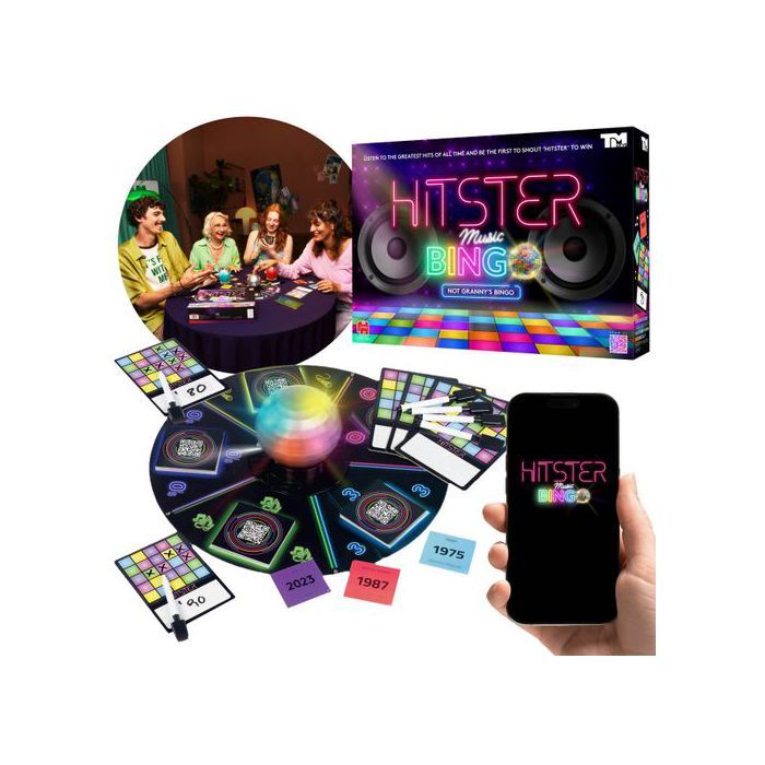 Hitster - Le jeu de société, jeu de cartes, jeu de quiz musical amusant, 2 à 10 joueurs – Plus de 300 succès musicaux emblématiques – Idéal pour les soirées de jeu