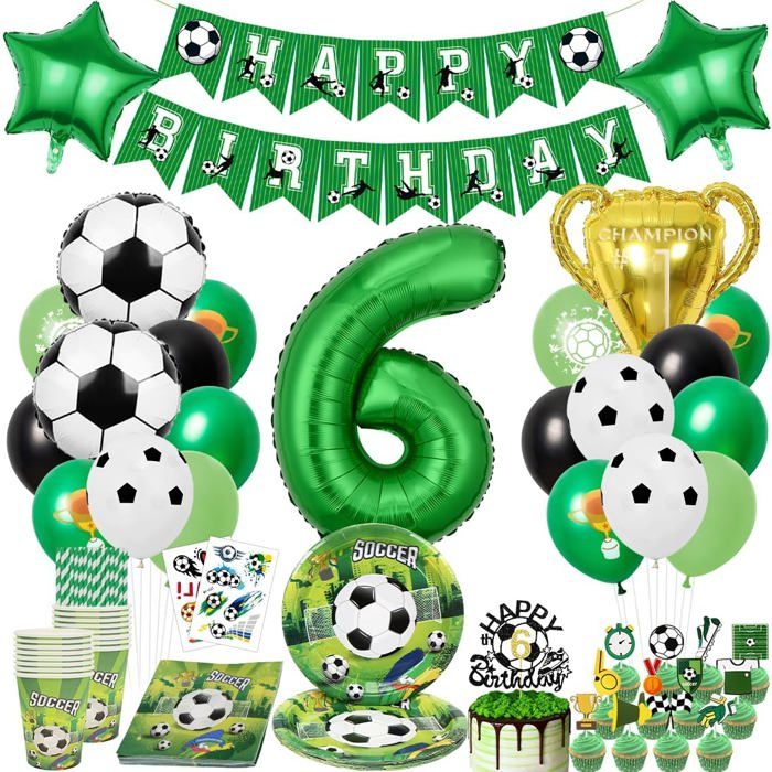Decoration Anniversaire Football 6 Ans Anniversaire Football Garcon Kit Anniversaire Vaisselle Football Ballon Assiette Serviet