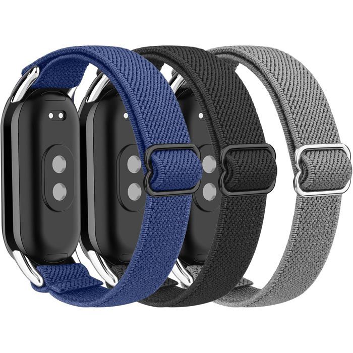 Bracelet Pour Xiaomi Mi Band 10/9 / 8 Femme Homme Lot De 3 Bracelets Sport Élastiques De Remplacement Pour Xiaomi Smart Band 8/9/