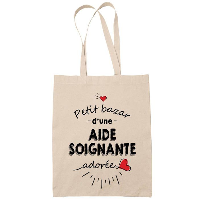 Tote bag - PLANETEE - Aide-Soignante Adorée - Coton 100% - Imprimé en France - Anses solides