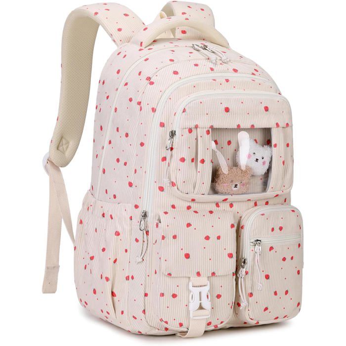 XJYDNCG Cartable Fille Primaire Sac à dos enfant léger - Poches - 47x33x17cm - Beige