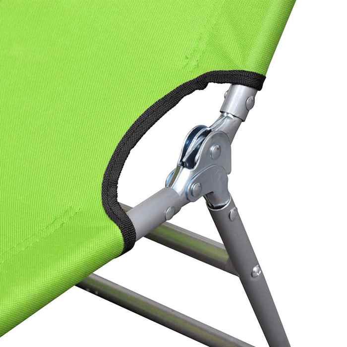 Magnifique Chaise longue pliable acier enduit de poudre vert pomme - design polyvalent - pour maison - Vert 5.1 kg 2026_540388