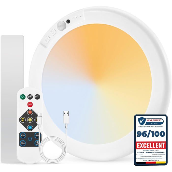 Rechargeable LED Luminaire Plafonnier Salle De Bain Intérieur Chambre Éclairage De Plafond Lampe Sans Fil Avec Détecteur De M