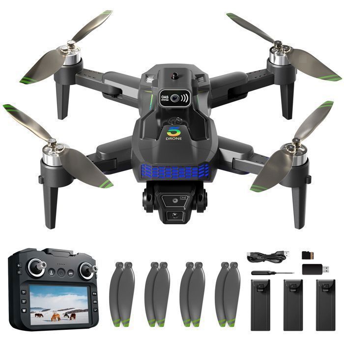 Drone avec Télcommande à écran 5.64”Caméra 4K Drone Pliable avec GPS 5G pour Adultes et Enfants Jouet pour Garçon Fille
