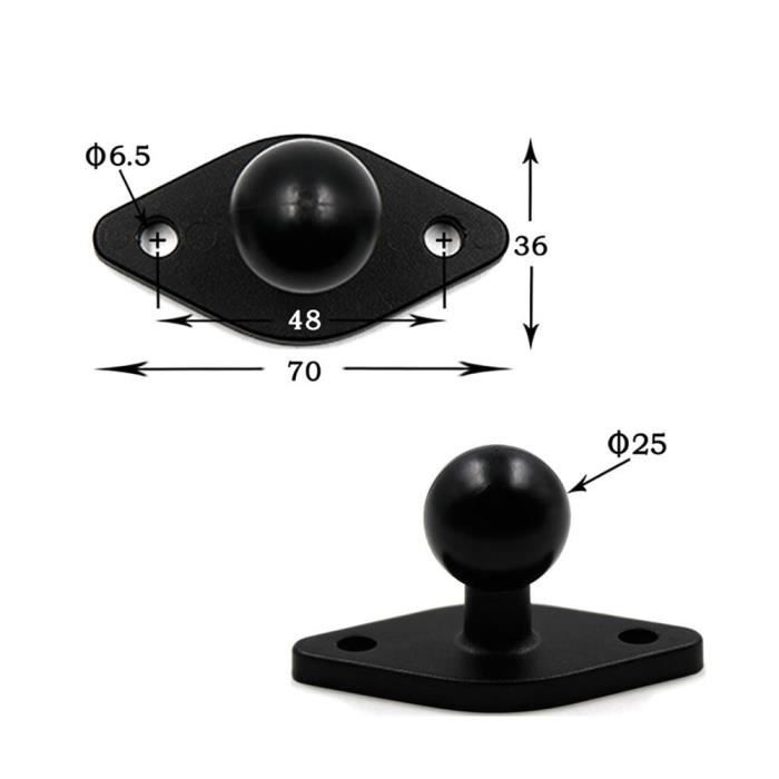 Adaptateur Tête Sphérique 17 Mm En Aluminium - Pour Support Téléphone Moto/voiture, Tablette, Dashcam - Longueur ~8 Cm
